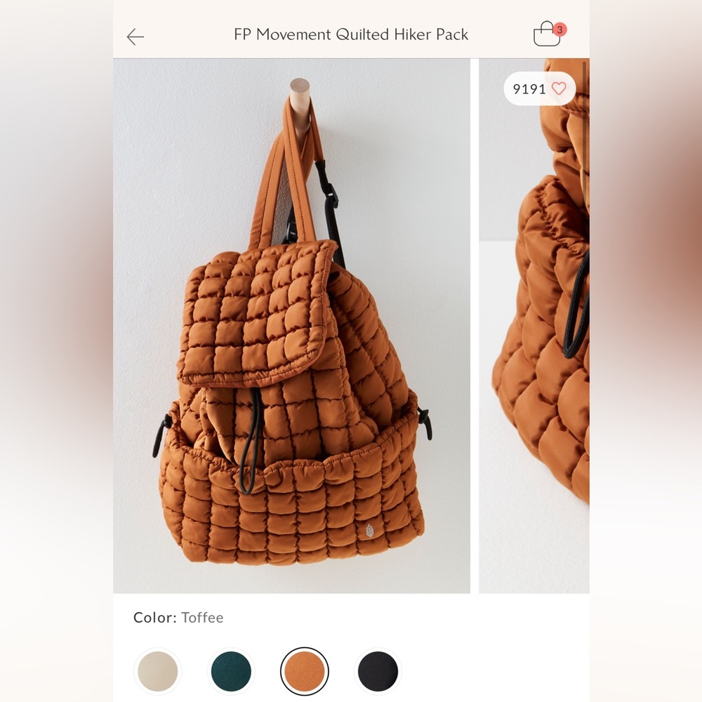 FP Movement Quilted Hiker Pack Tofee